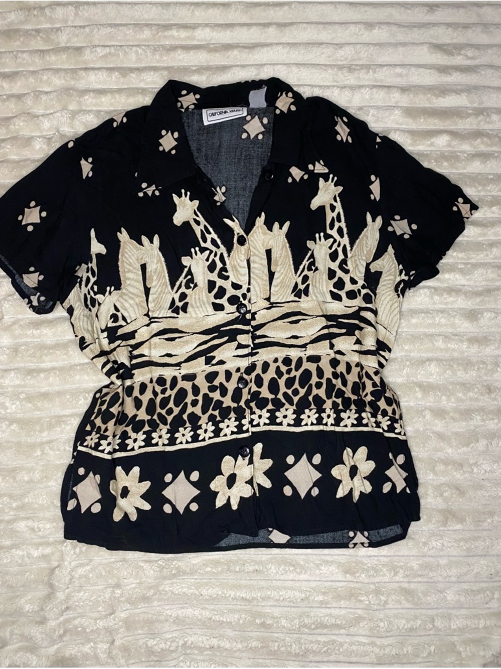 California Crush Animal and Giraffe Print Top